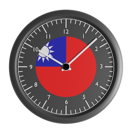 Wall clock with the flag of Taiwan Republic of China  3D Icon