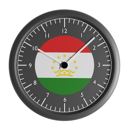 Wall clock with the flag of Tajikistan  3D Icon