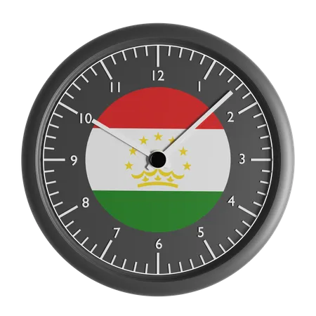 Wall clock with the flag of Tajikistan  3D Icon