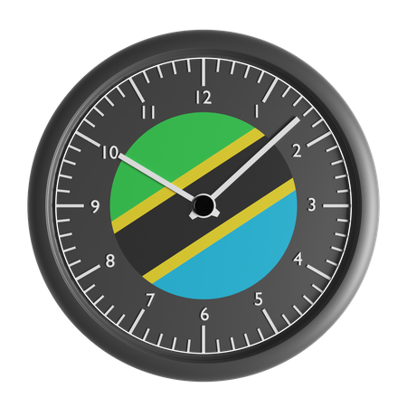 Wall clock with the flag of Tanzania  3D Icon