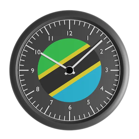 Wall clock with the flag of Tanzania  3D Icon
