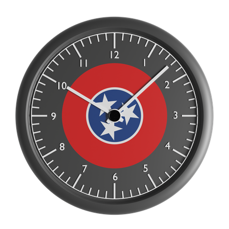 Wall clock with the flag of Tennessee  3D Icon