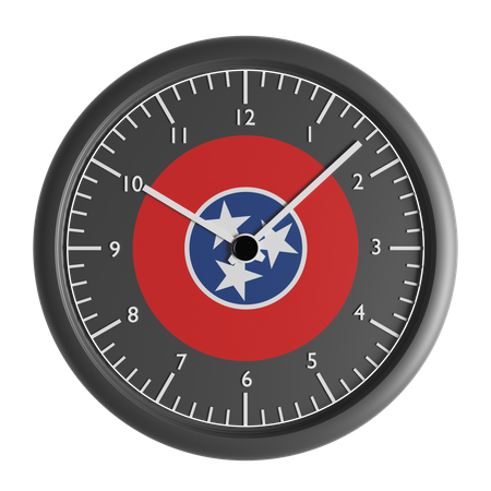 Wall clock with the flag of Tennessee  3D Icon