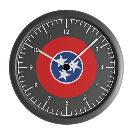 Wall clock with the flag of Tennessee  3D Icon