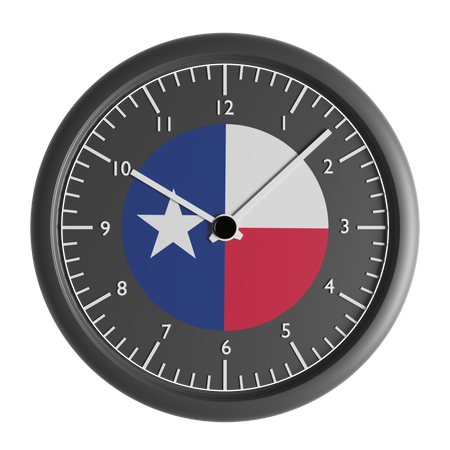 Wall clock with the flag of Texas  3D Icon