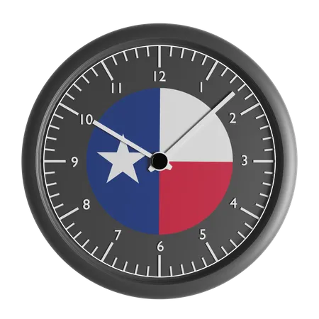 Wall clock with the flag of Texas  3D Icon