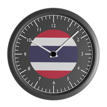 Wall clock with the flag of Thailand  3D Icon