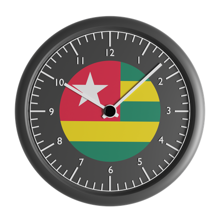 Wall clock with the flag of Togo  3D Icon