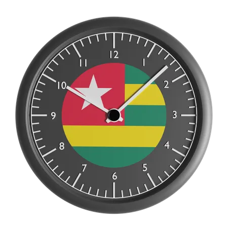 Wall clock with the flag of Togo  3D Icon