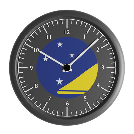 Wall clock with the flag of Tokelau  3D Icon