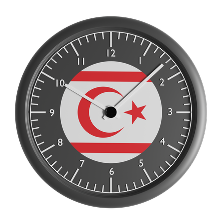 Wall clock with the flag of Turkish Republic of Northern Cyprus  3D Icon