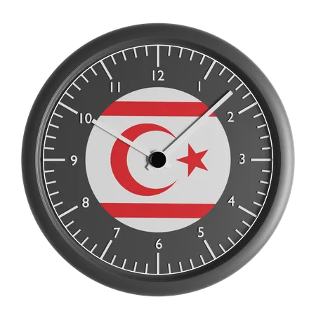 Wall clock with the flag of Turkish Republic of Northern Cyprus  3D Icon