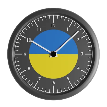Wall clock with the flag of Ukraine  3D Icon