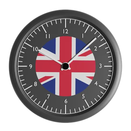 Wall clock with the flag of United Kingdom  3D Icon