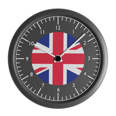 Wall clock with the flag of United Kingdom  3D Icon