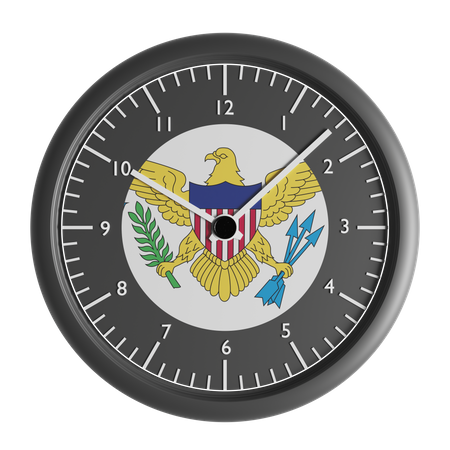 Wall clock with the flag of United States Virgin Islands  3D Icon