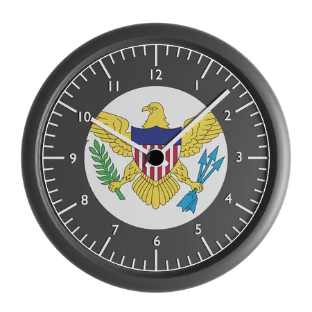 Wall clock with the flag of United States Virgin Islands  3D Icon