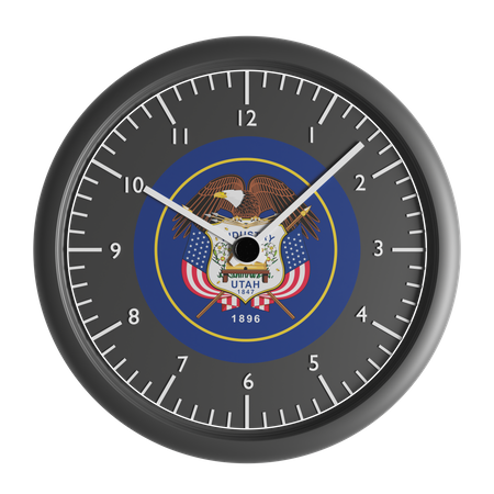 Wall clock with the flag of Utah  3D Icon