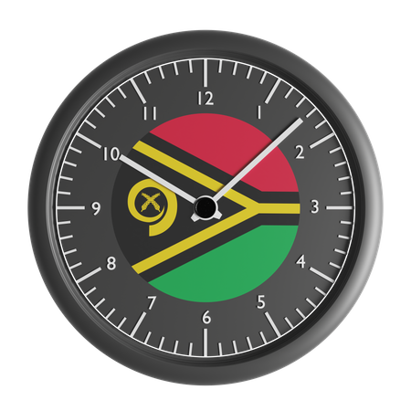 Wall clock with the flag of Vanuatu  3D Icon