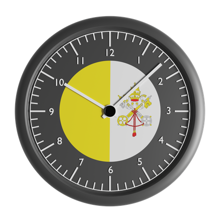 Wall clock with the flag of Vatican City  3D Icon