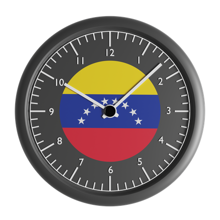 Wall clock with the flag of Venezuela  3D Icon