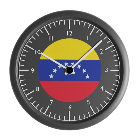 Wall clock with the flag of Venezuela  3D Icon