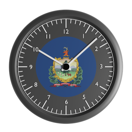 Wall clock with the flag of Vermont  3D Icon
