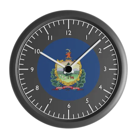 Wall clock with the flag of Vermont  3D Icon