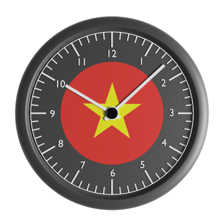 Wall clock with the flag of Vietnam  3D Icon