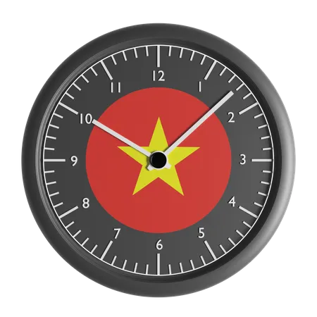 Wall clock with the flag of Vietnam  3D Icon