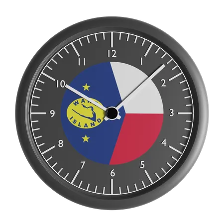 Wall clock with the flag of Wake Island  3D Icon