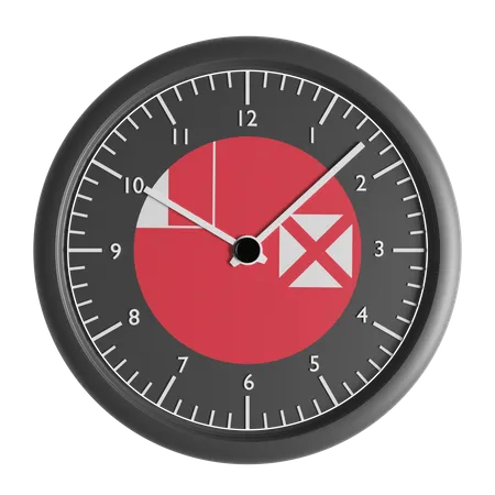 Wall clock with the flag of Wallis and Futuna  3D Icon
