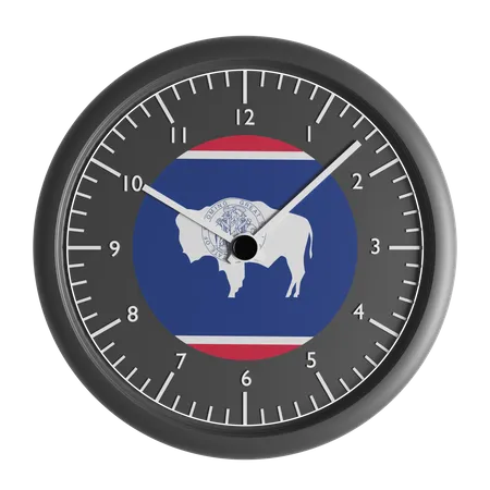 Wall clock with the flag of Wyoming  3D Icon