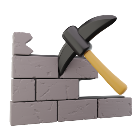 Wall Dismantling  3D Icon