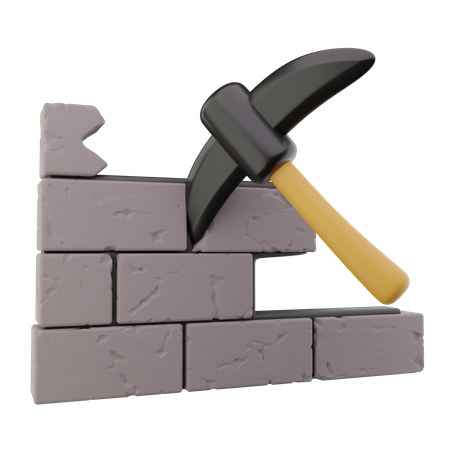Wall Dismantling  3D Icon