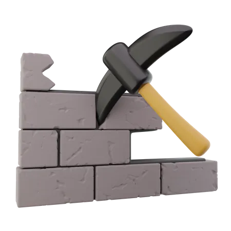 Wall Dismantling  3D Icon