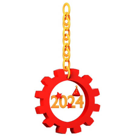 Wall hanging for year 2024  3D Icon