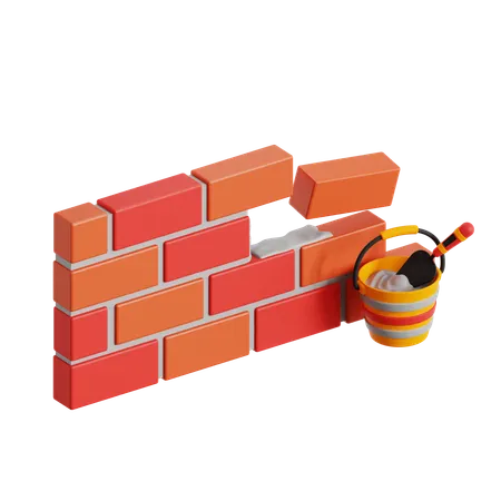 Wall Making  3D Icon