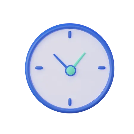 Wall round clock  3D Illustration