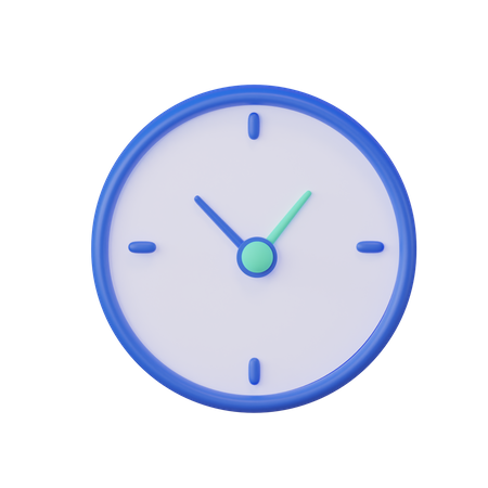 Wall round clock  3D Illustration