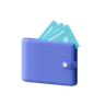 3d ios wallet application logo illustration