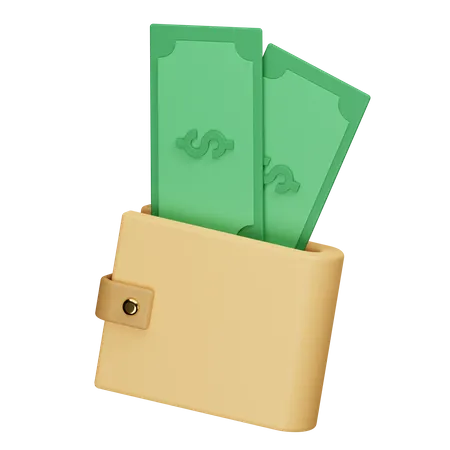 Some Smooth Dollar Money Bills In A Wallet 3D Illustration