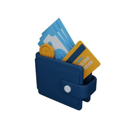 3 D Rendering Wallet Isolated Useful For Business Currency Economy And Finance Design Illustration 3D Icon