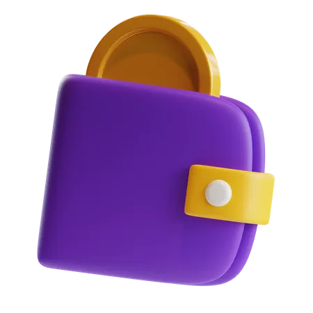 3 D Wallet And Coin Icon 3D Icon