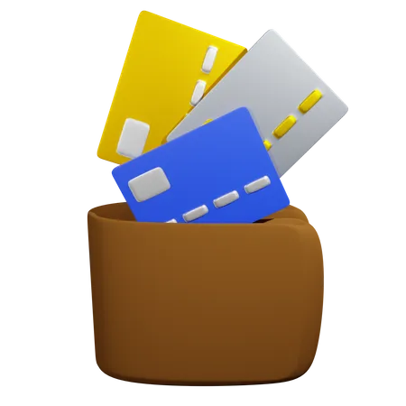 Credit Card On Wallet Donload This Item Now 3D Icon