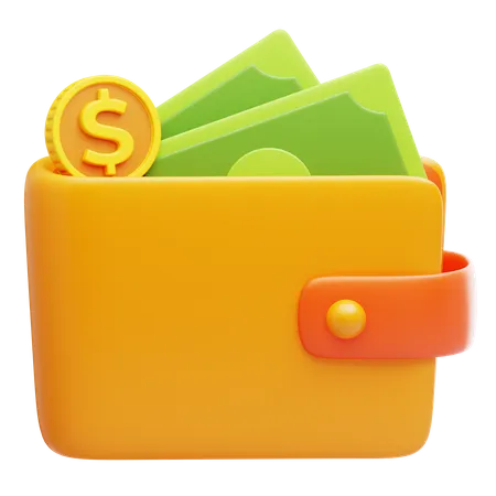 3 D Wallet Illustration For Shopping And Payment Purpose 3D Icon