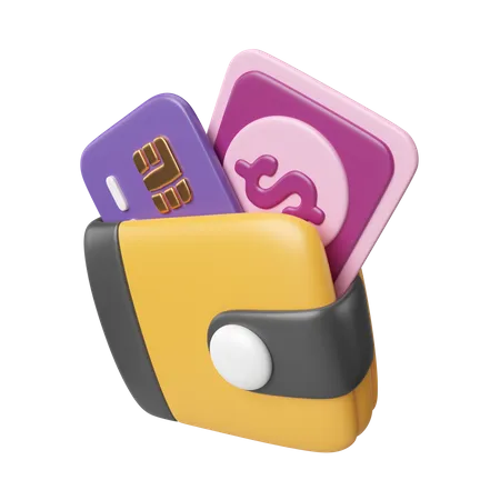 This Is Wallet 3 D Render Illustration Icon High Resolution Png File Isolated On Transparent Background Available 3 D Model File Format BLEND OBJ FBX And GLTF 3D Icon