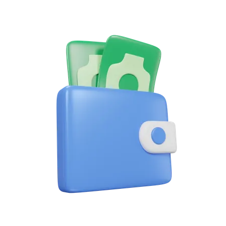 Wallet And Money Icon Illustration 3 D Rendering For Business 3D Icon