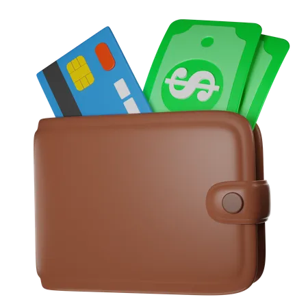 Payment Wallet Money And Card 3 D Illustration 3D Icon