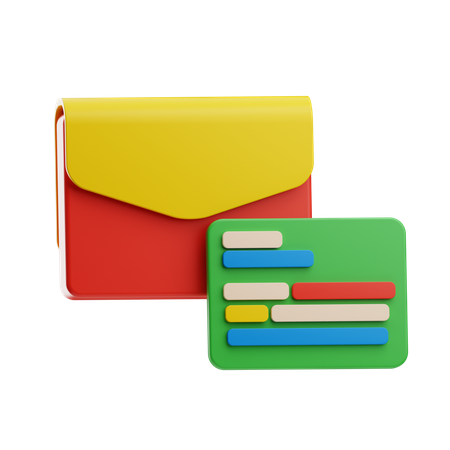 Wallet And Card Set  3D Icon